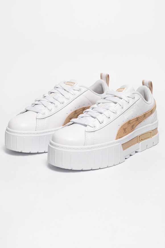 Puma Mayze T7 Plateau Sneaker | Weiss + Beige | Damen  | EU37 von Puma