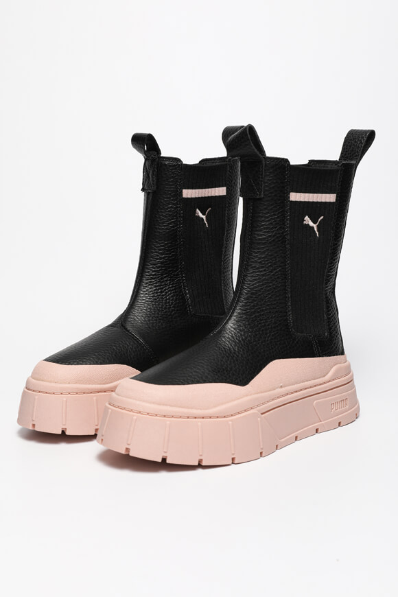 Puma Mayze Stack Chelsea Boots | Black + Rose Quartz | Damen  | EU38 von Puma