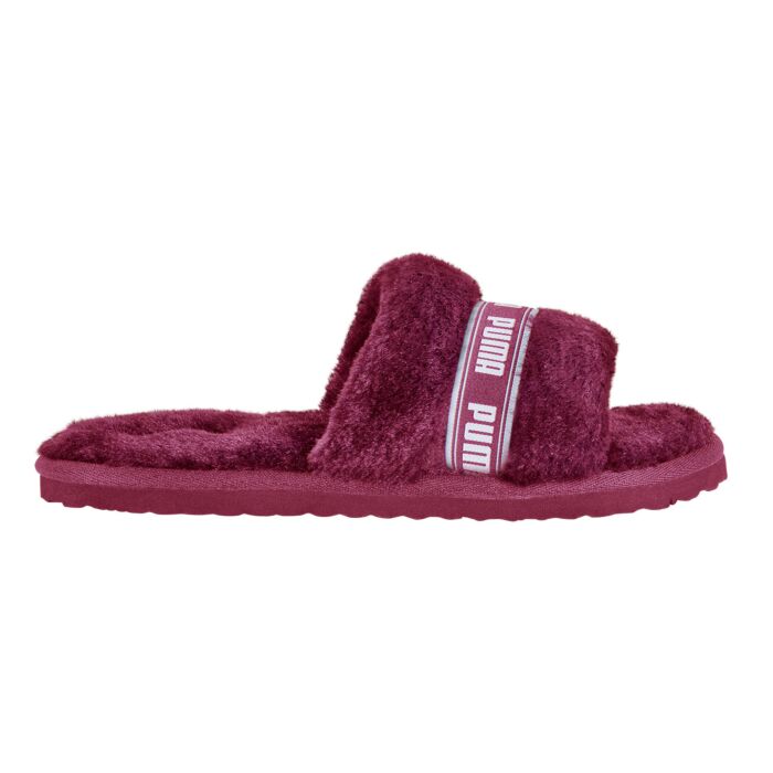 Puma Slides für Damen aus Kunstpelz bordeaux, 43 von Puma