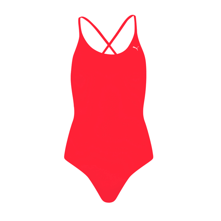 Puma V-Neck Crossback Swimsuitv-Neck Crossback Swimsuit Badeanzug rot von Puma