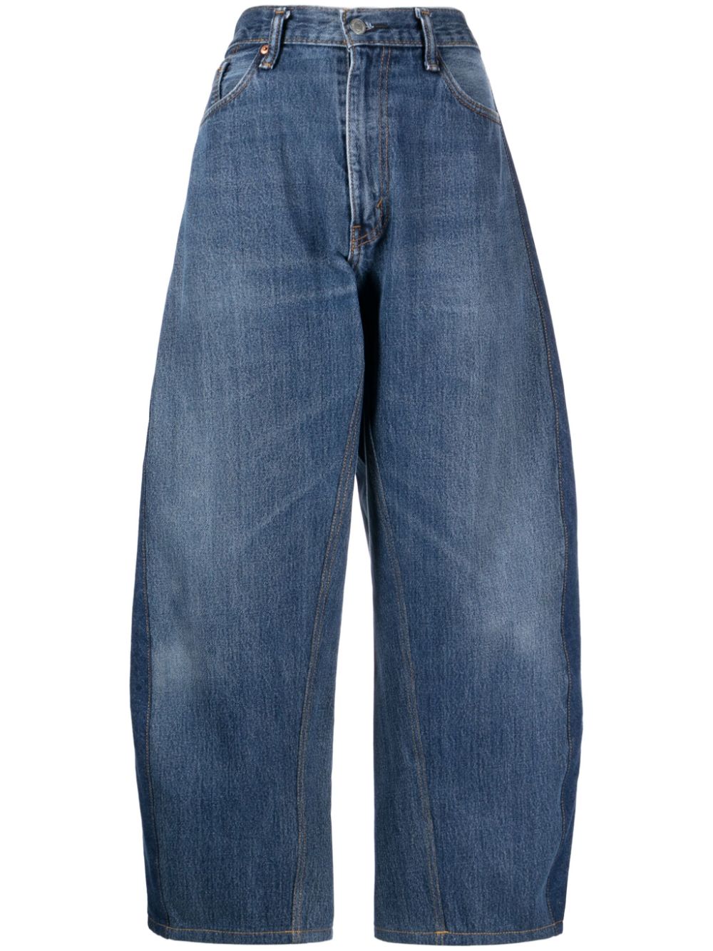 Puppets and Puppets panelled tapered cropped jeans - Blue von Puppets and Puppets