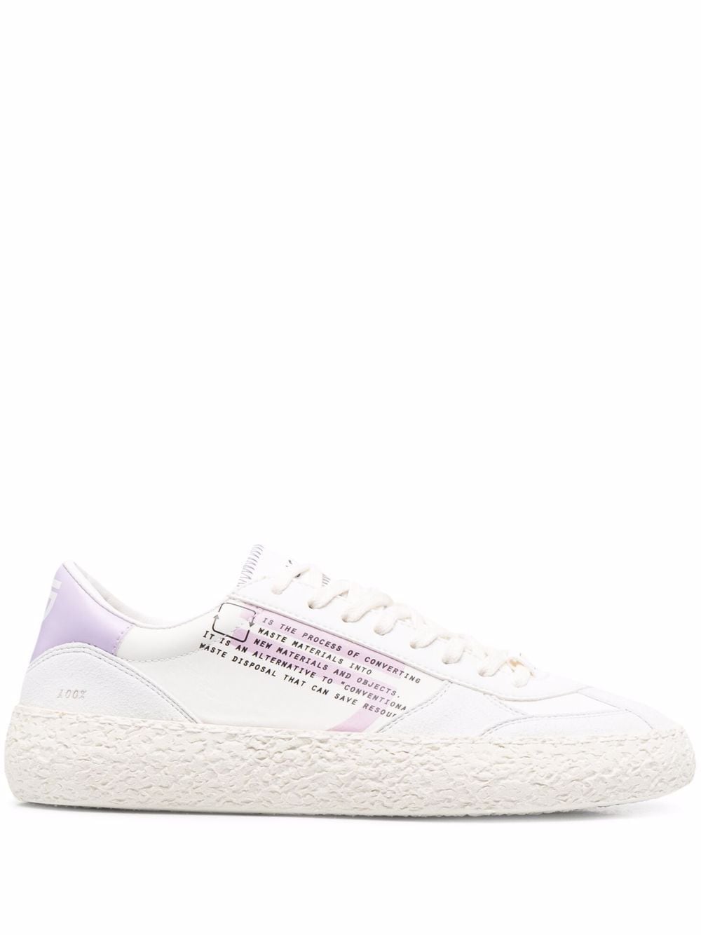 Puraai slogan-print low top sneakers - White von Puraai