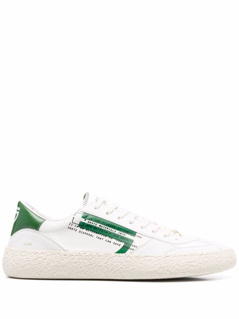 Puraai slogan-print low top sneakers - White von Puraai