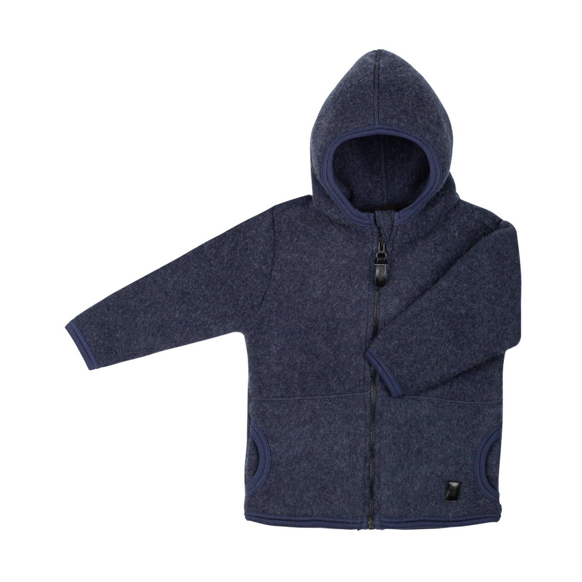 Kinder Merino Fleecejacke Marine Mädchen Blau 122/128 von Pure Pure