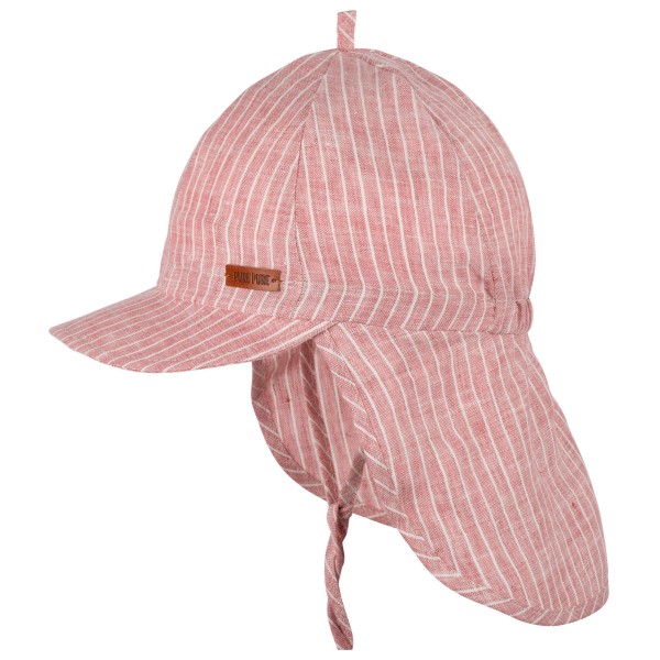 Pure Pure - Kid's Nackenschutz Leinen gestreift - Cap Gr 43 cm;45 cm;47 cm;53 cm beige;grau;rosa von Pure Pure