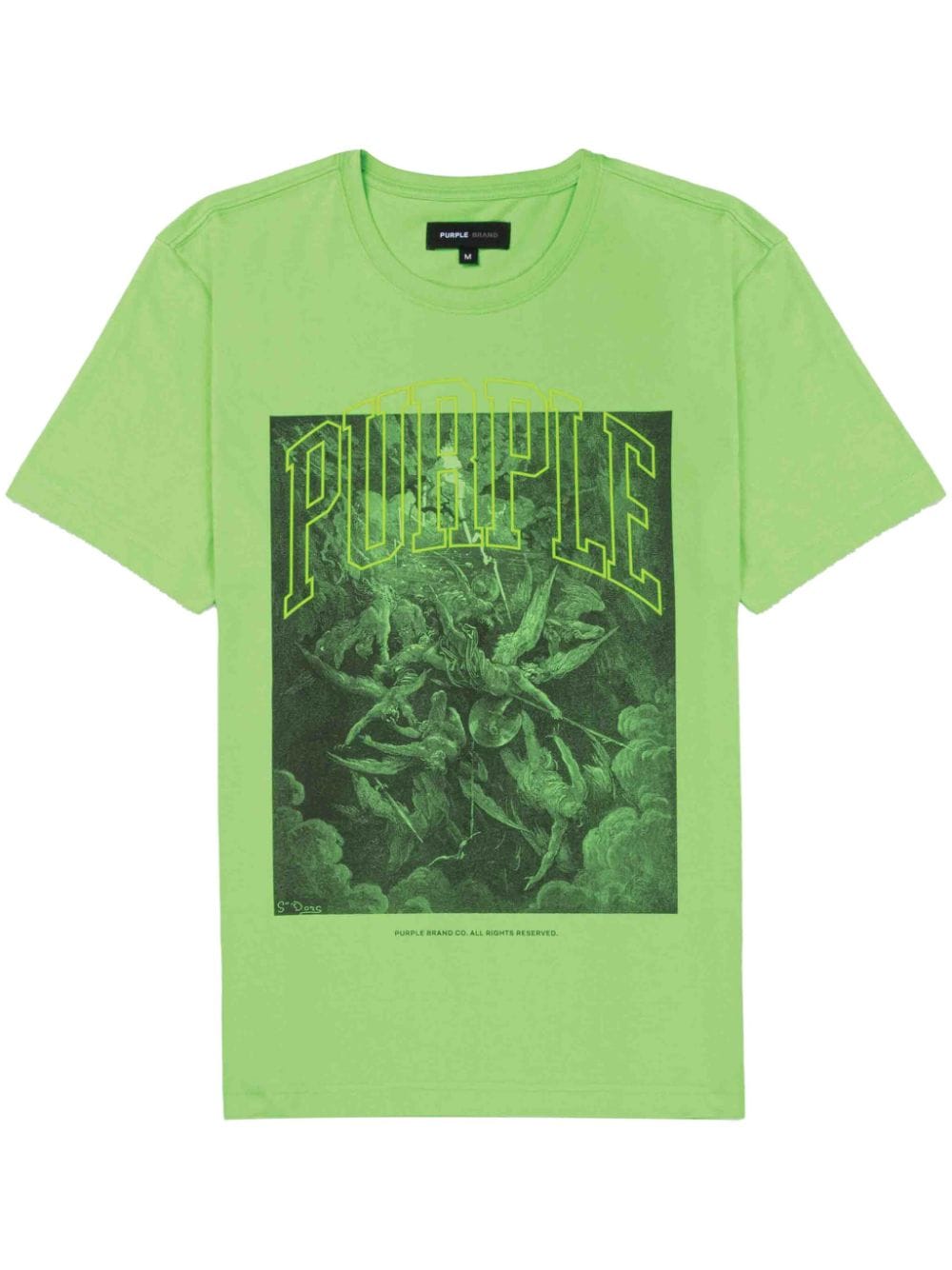 Purple Brand Fight-print cotton T-shirt - Green von Purple Brand