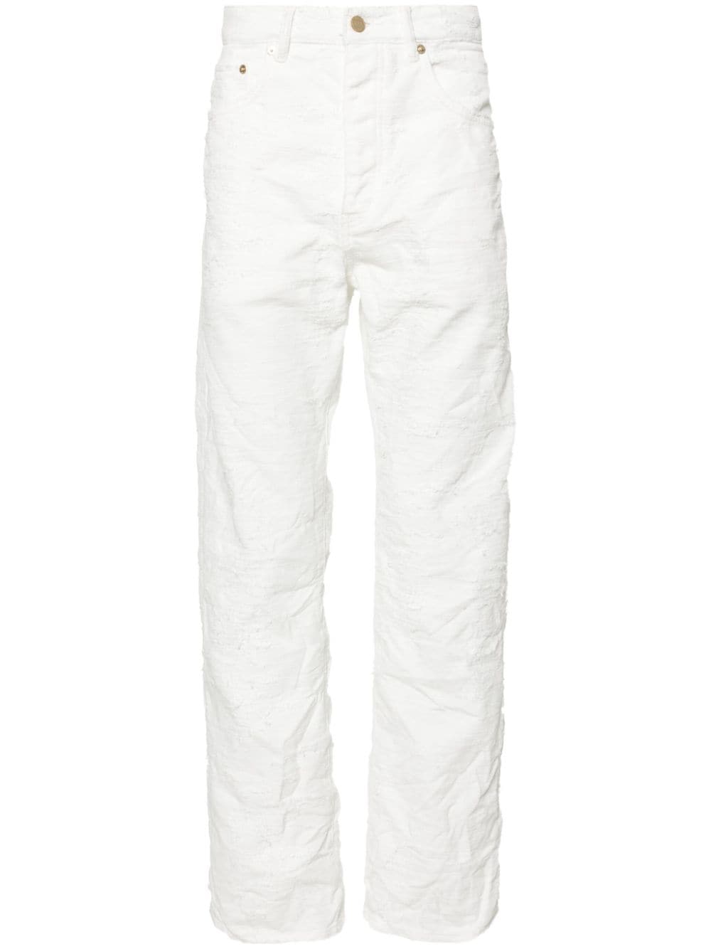 Purple Brand P011 distressed straight jeans - White von Purple Brand