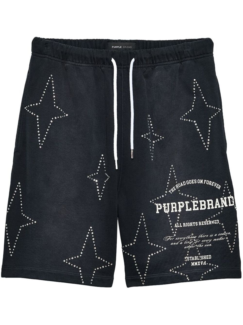 Purple Brand Stacked Crystal Star track shorts - Black von Purple Brand