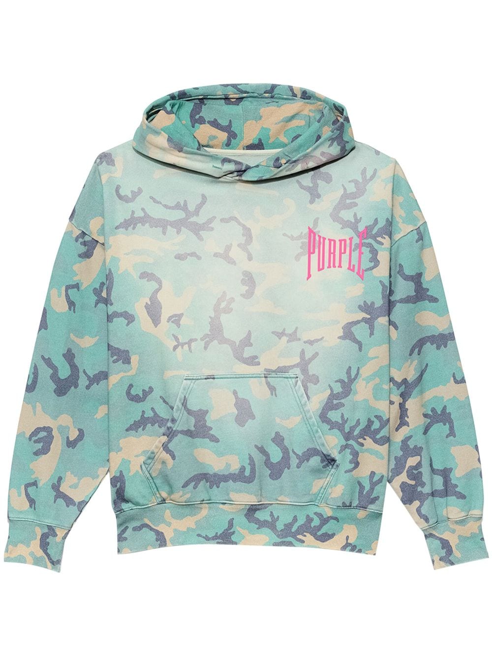 Purple Brand camouflage-print cotton hoodie - Blue von Purple Brand