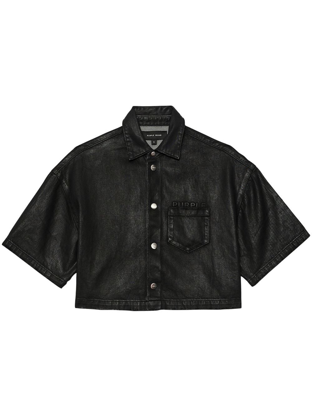 Purple Brand cropped denim shirt - Black von Purple Brand