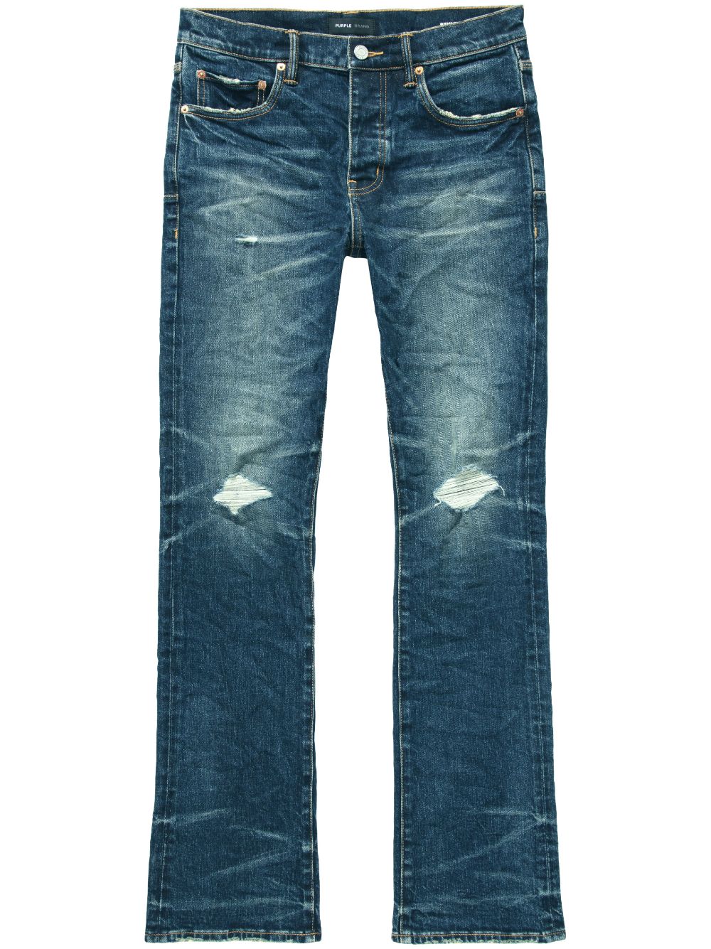 Purple Brand distressed-effect flared jeans - Blue von Purple Brand