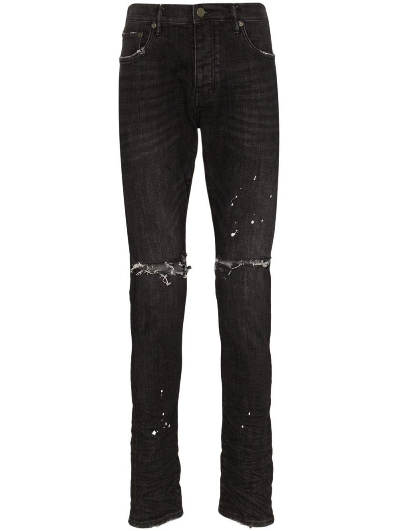 Purple Brand distressed ripped knee jeans - Black von Purple Brand