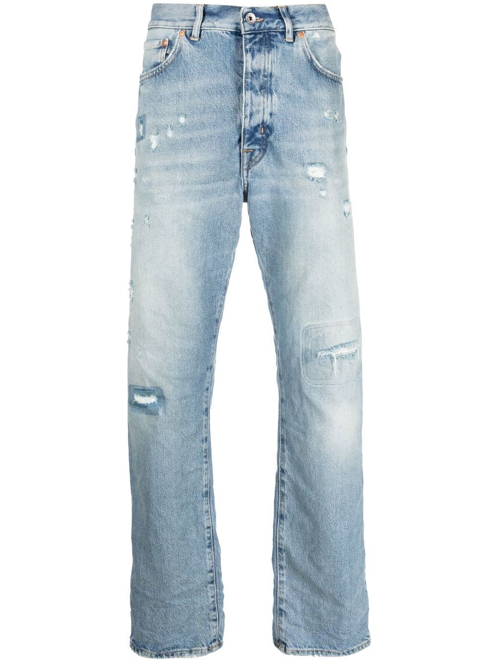 Purple Brand distressed straight-leg jeans - Blue von Purple Brand