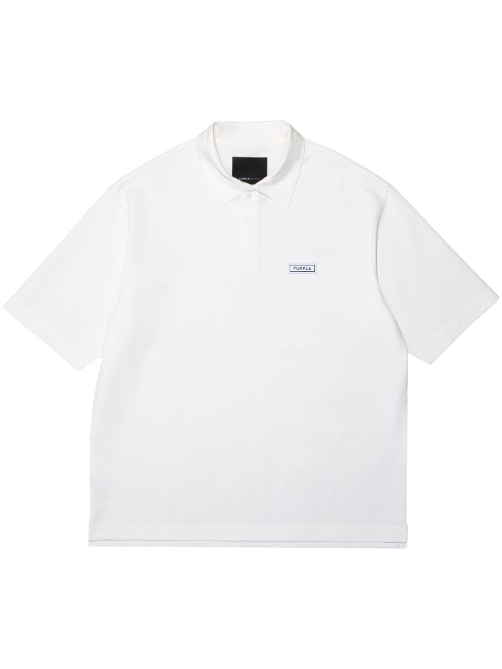 Purple Brand logo-patch piqué polo shirt - White von Purple Brand