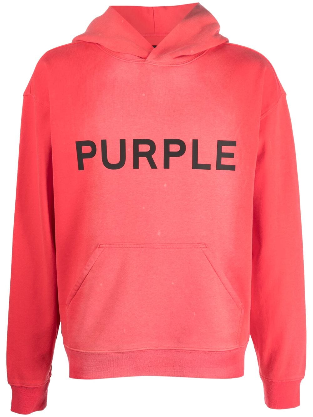 Purple Brand logo-print cotton hoodie - Red von Purple Brand