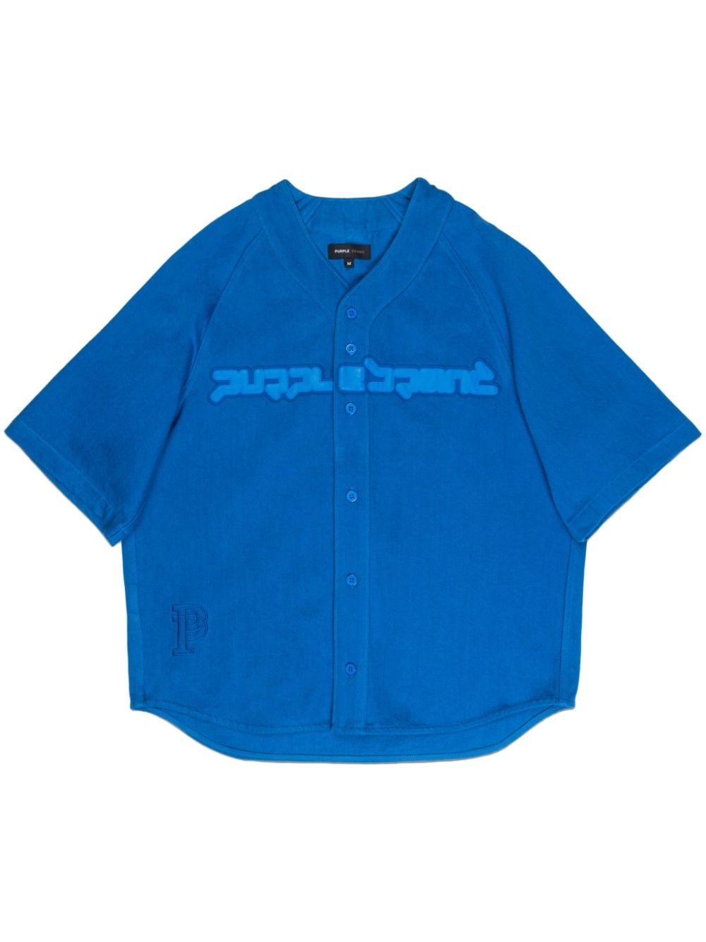 Purple Brand logo-print cotton shirt - Blue von Purple Brand