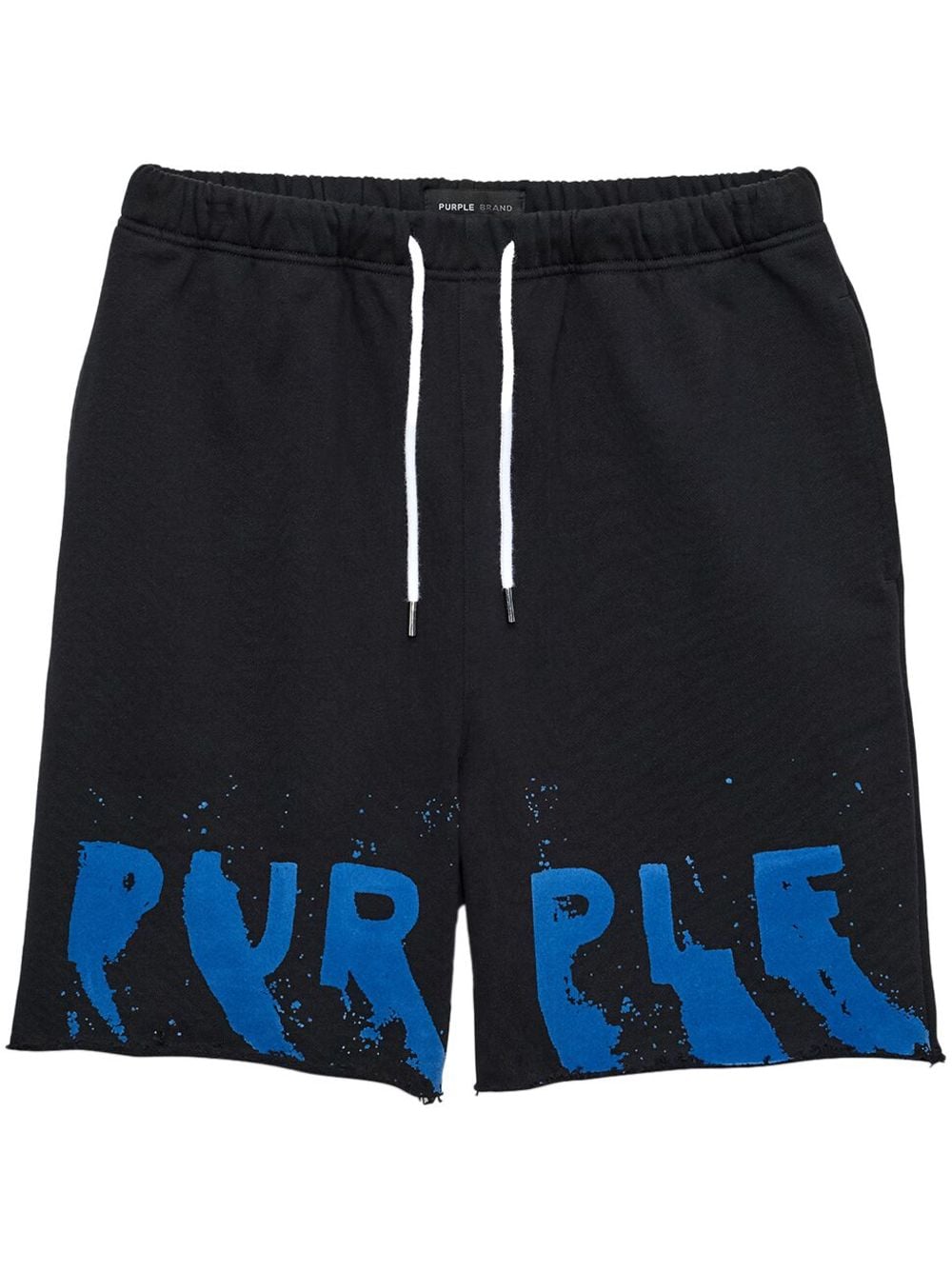Purple Brand logo-print cotton shorts - Black von Purple Brand