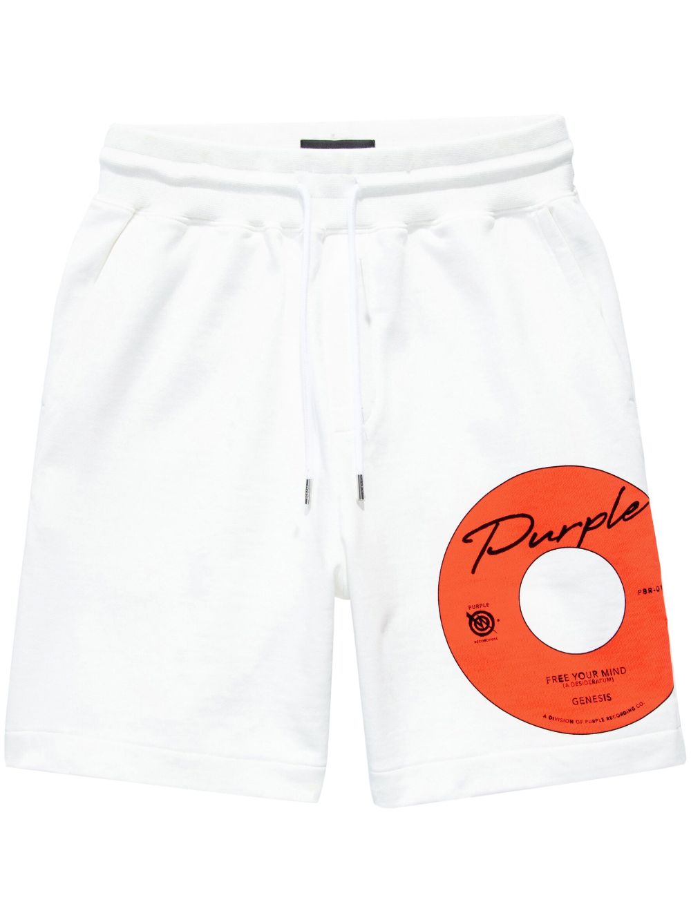 Purple Brand logo-print drawstring cotton shorts - White von Purple Brand