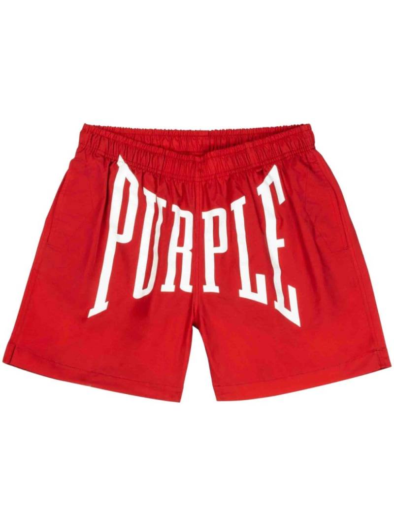 Purple Brand logo-print shorts - Red von Purple Brand
