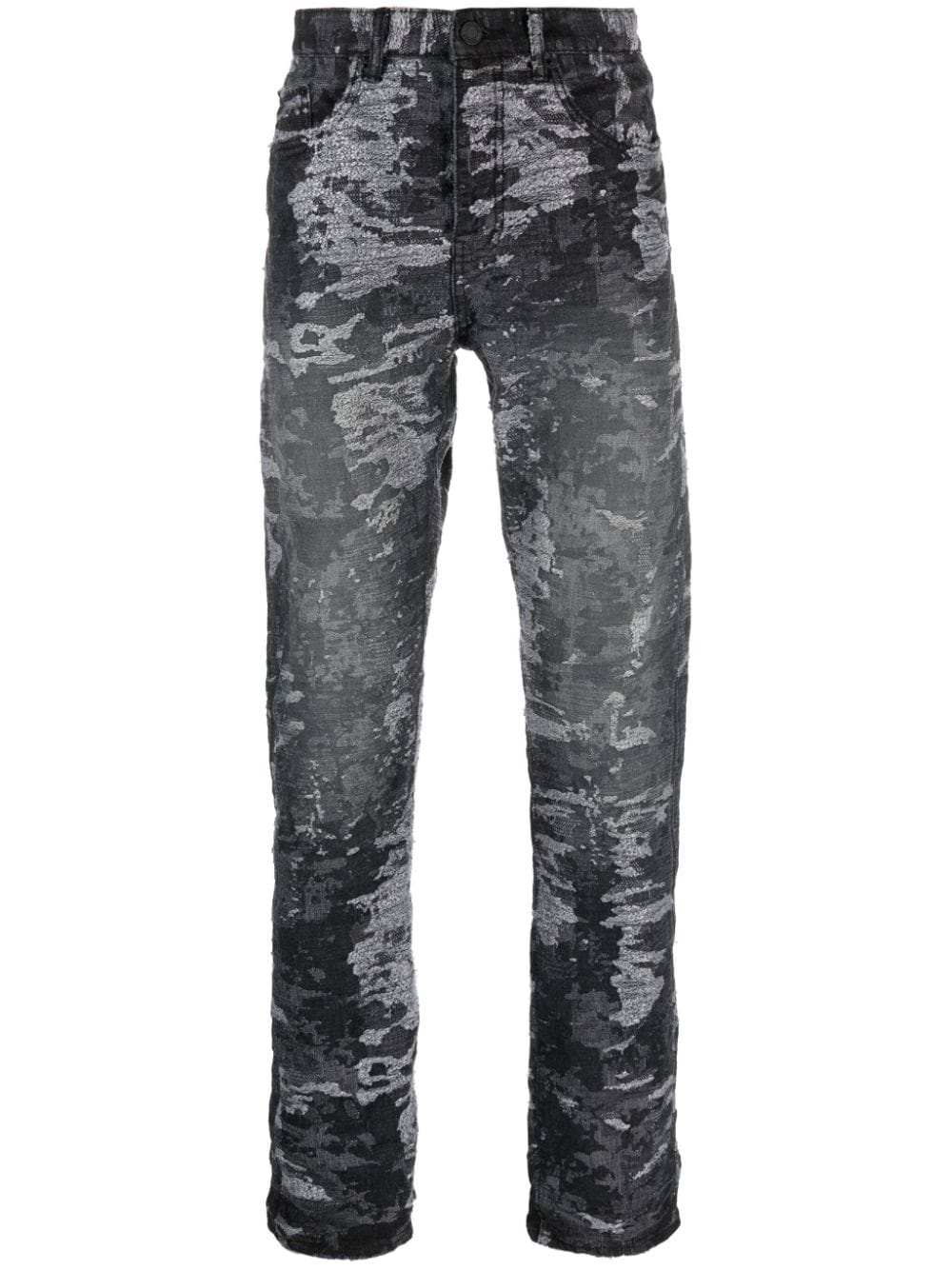 Purple Brand patterned-jacquard straight-leg jeans - Black von Purple Brand