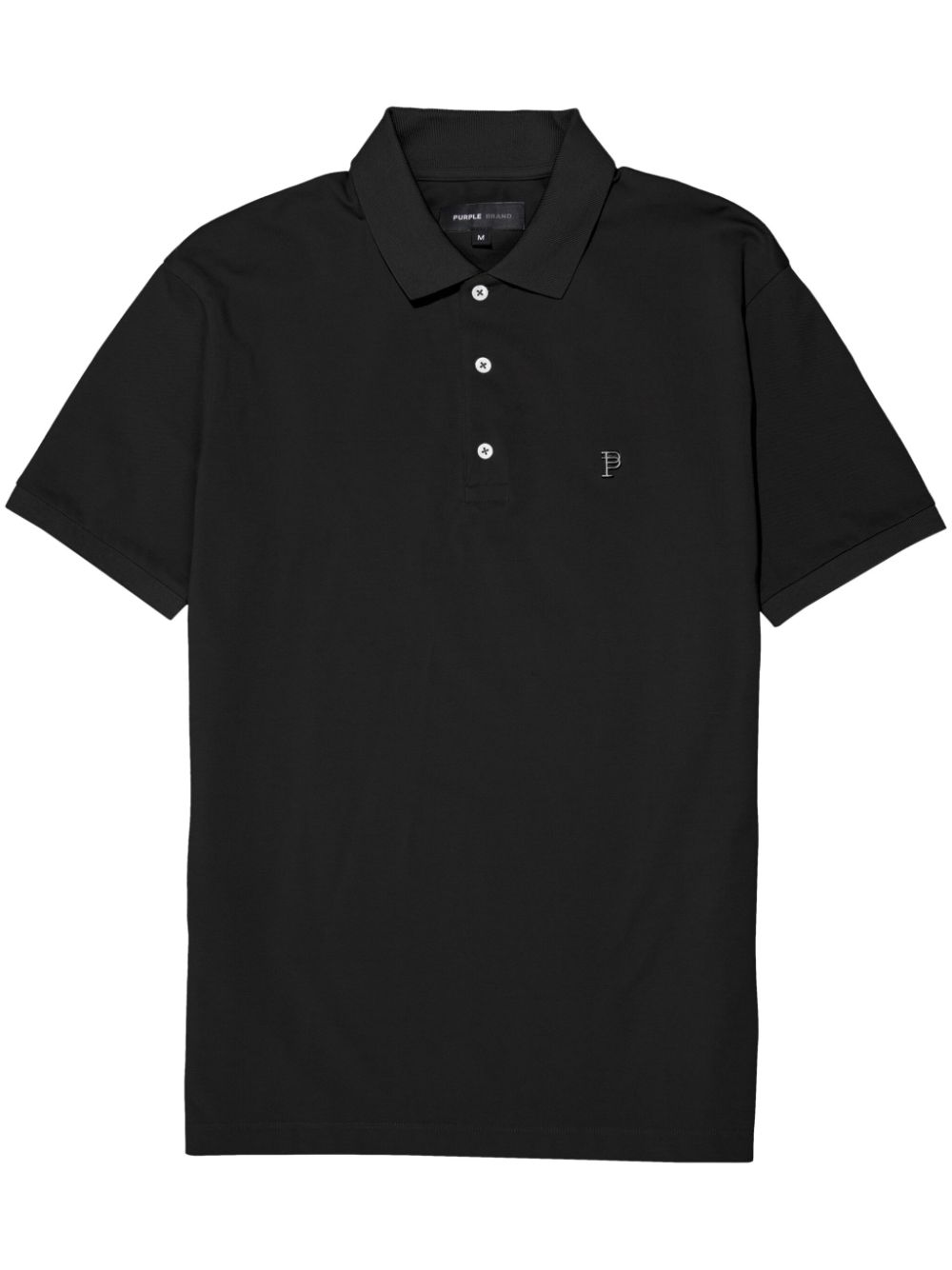 Purple Brand piqué cotton polo shirt - Black von Purple Brand