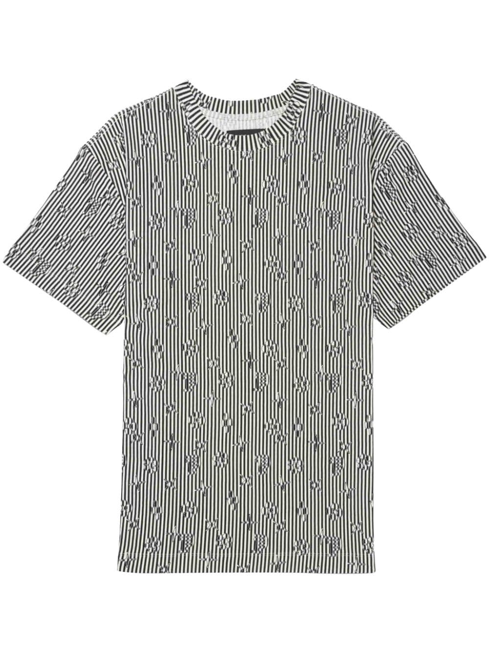 Purple Brand striped monogram T-shirt - White von Purple Brand