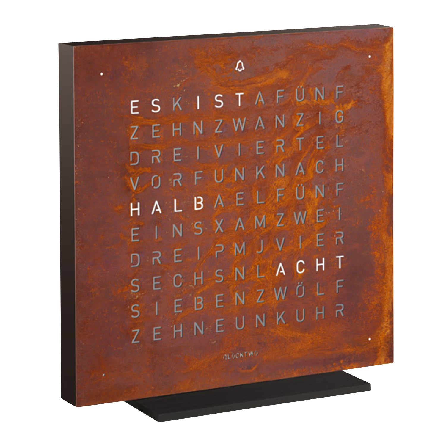 QLOCKTWO EARTH 13.5 Creator's Edition Rust Tischuhr, Sprache katalanisch (ca) von QLOCKTWO