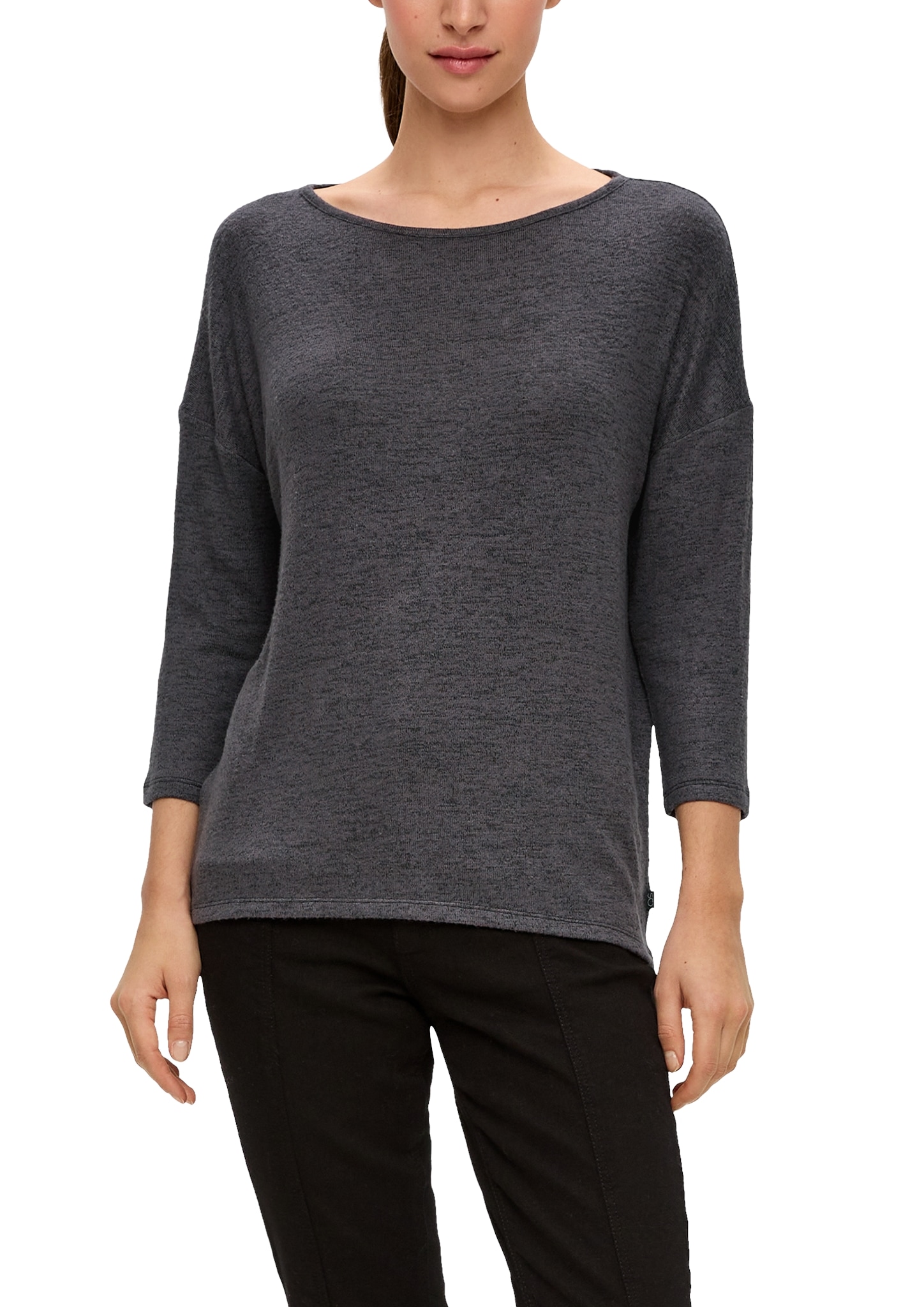 QS Longsleeve, mit weitem Rundhalsausschnitt von QS