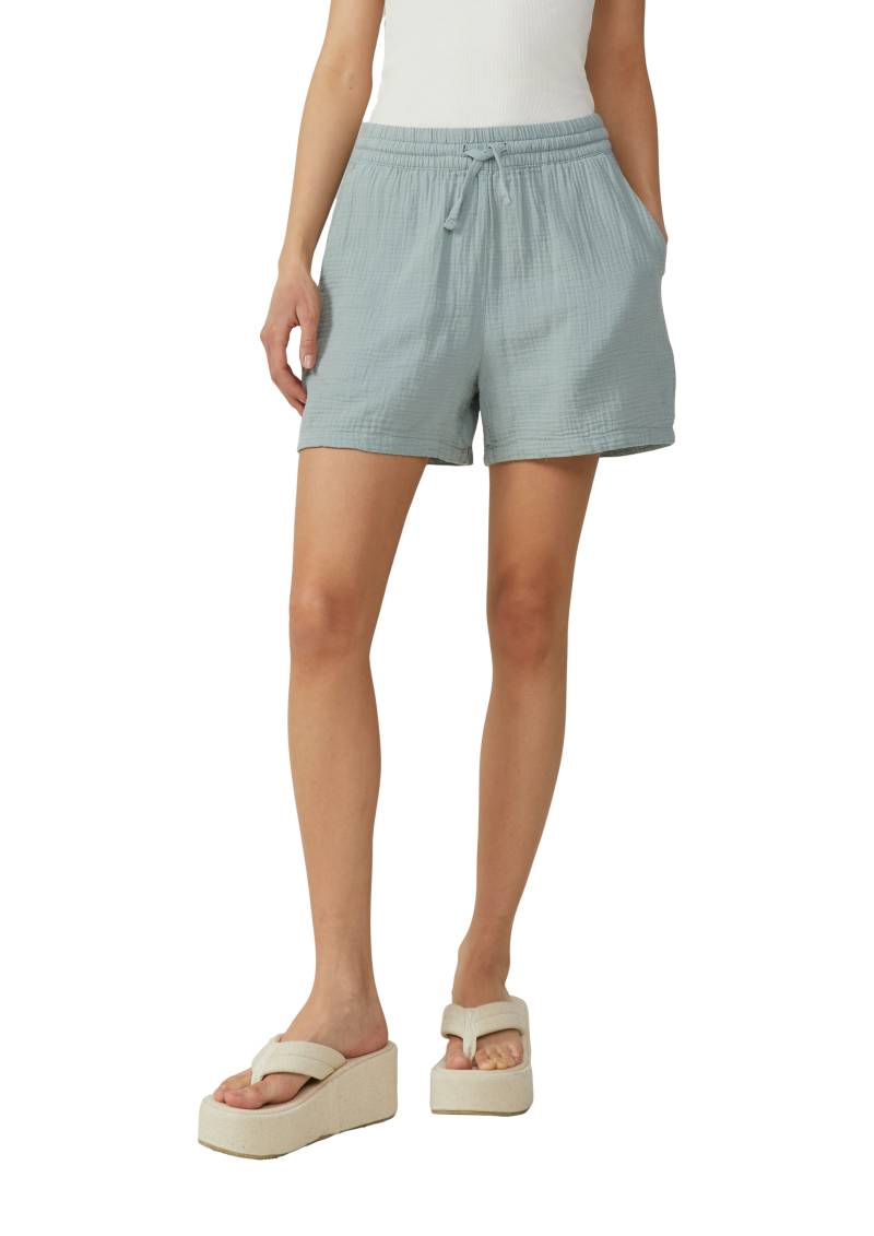 QS Shorts, im Crinkle-Look und mit Bindeband von QS