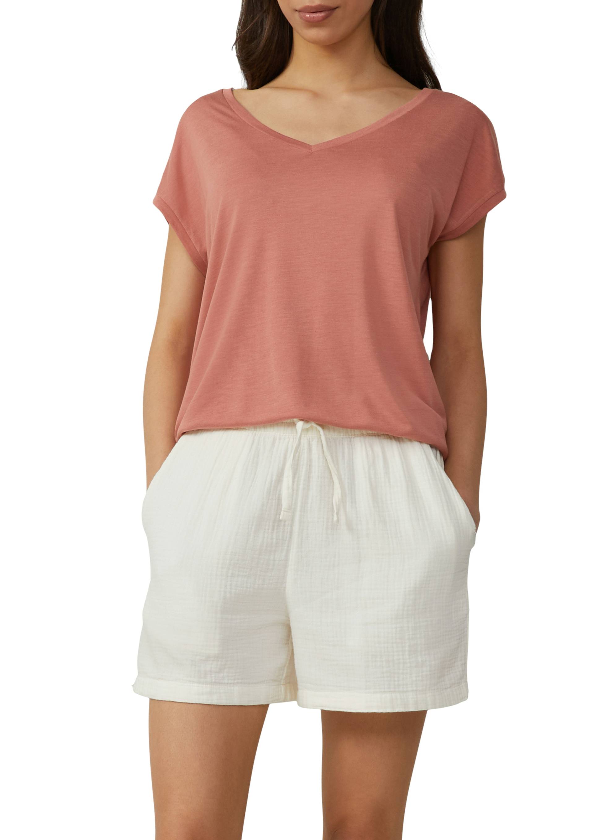 QS T-Shirt, mit V-Ausschnitt von QS