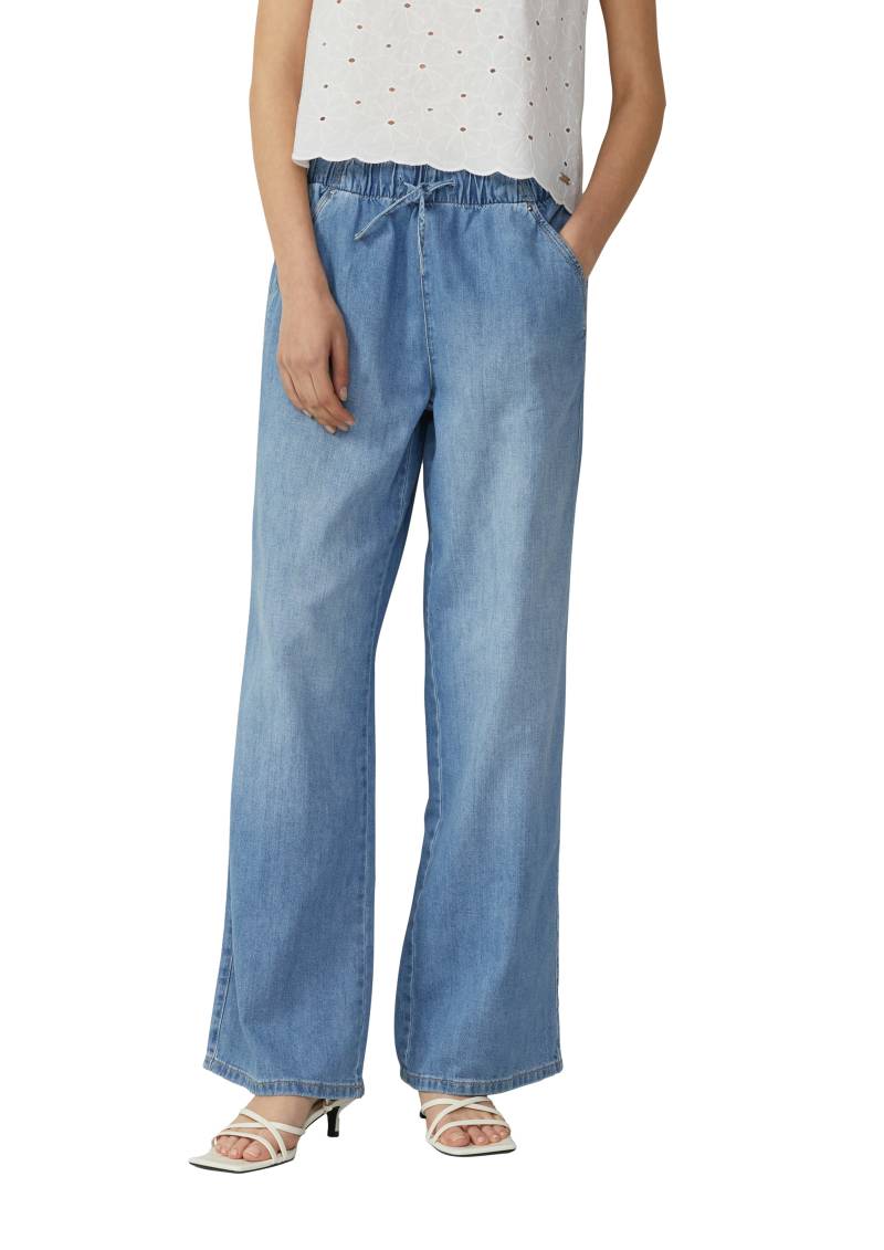 QS Weite Jeans, mit elastischem Bund und Kordelzug von QS