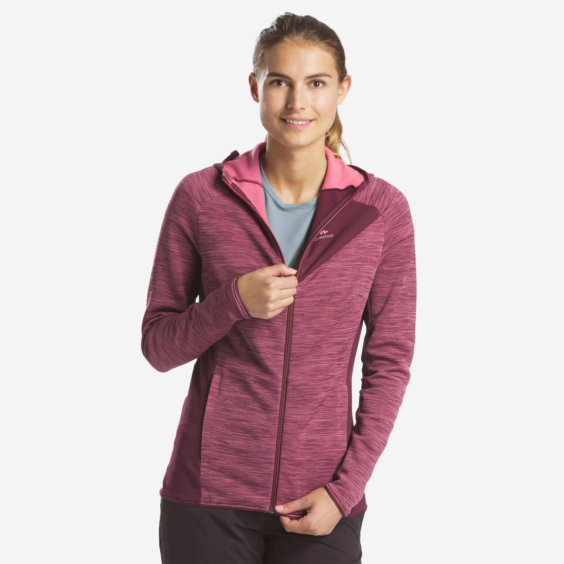 Fleece - Mh520 Light Damen Bordeaux L von QUECHUA