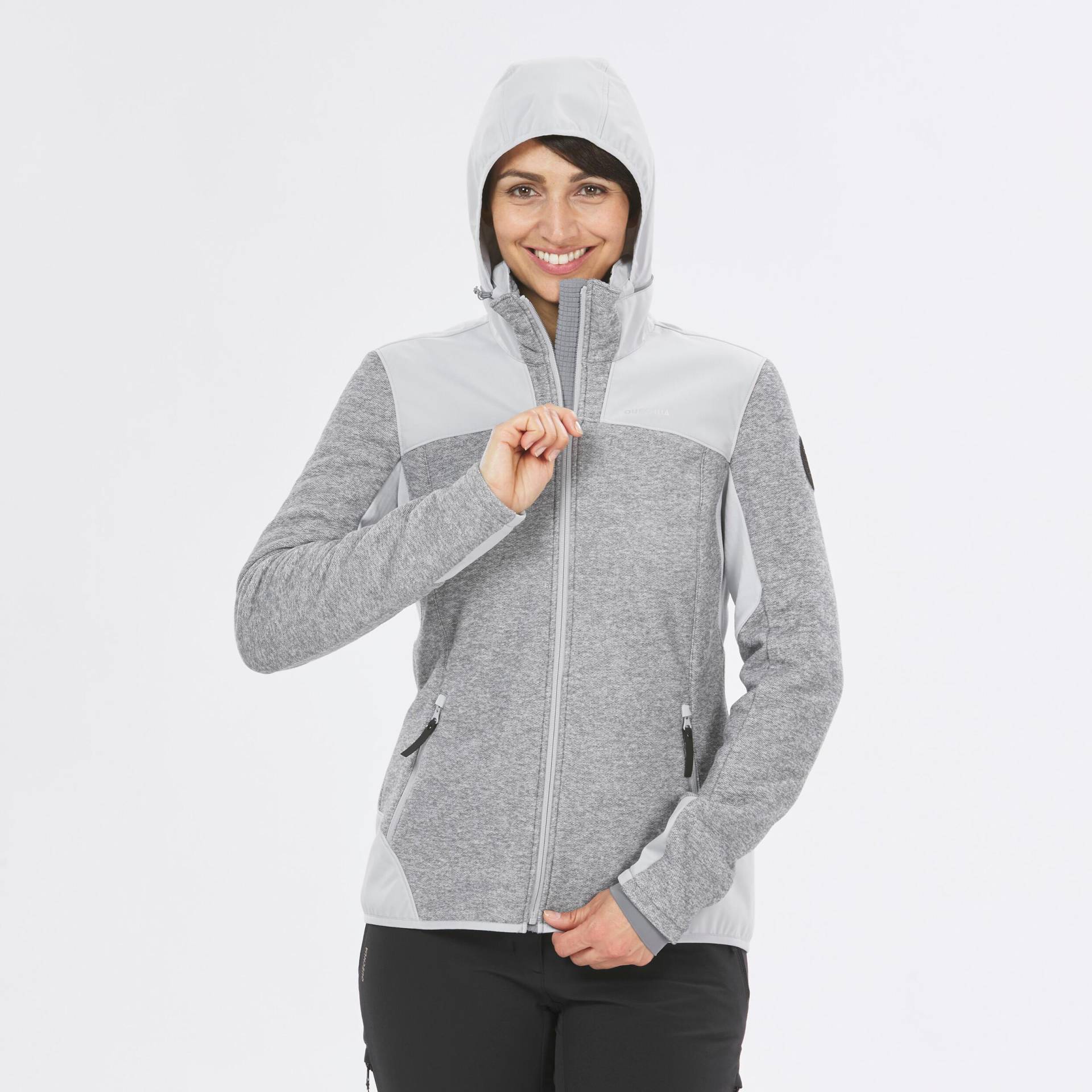 Fleece - Sh500 Damen Gewittergrau XL von QUECHUA