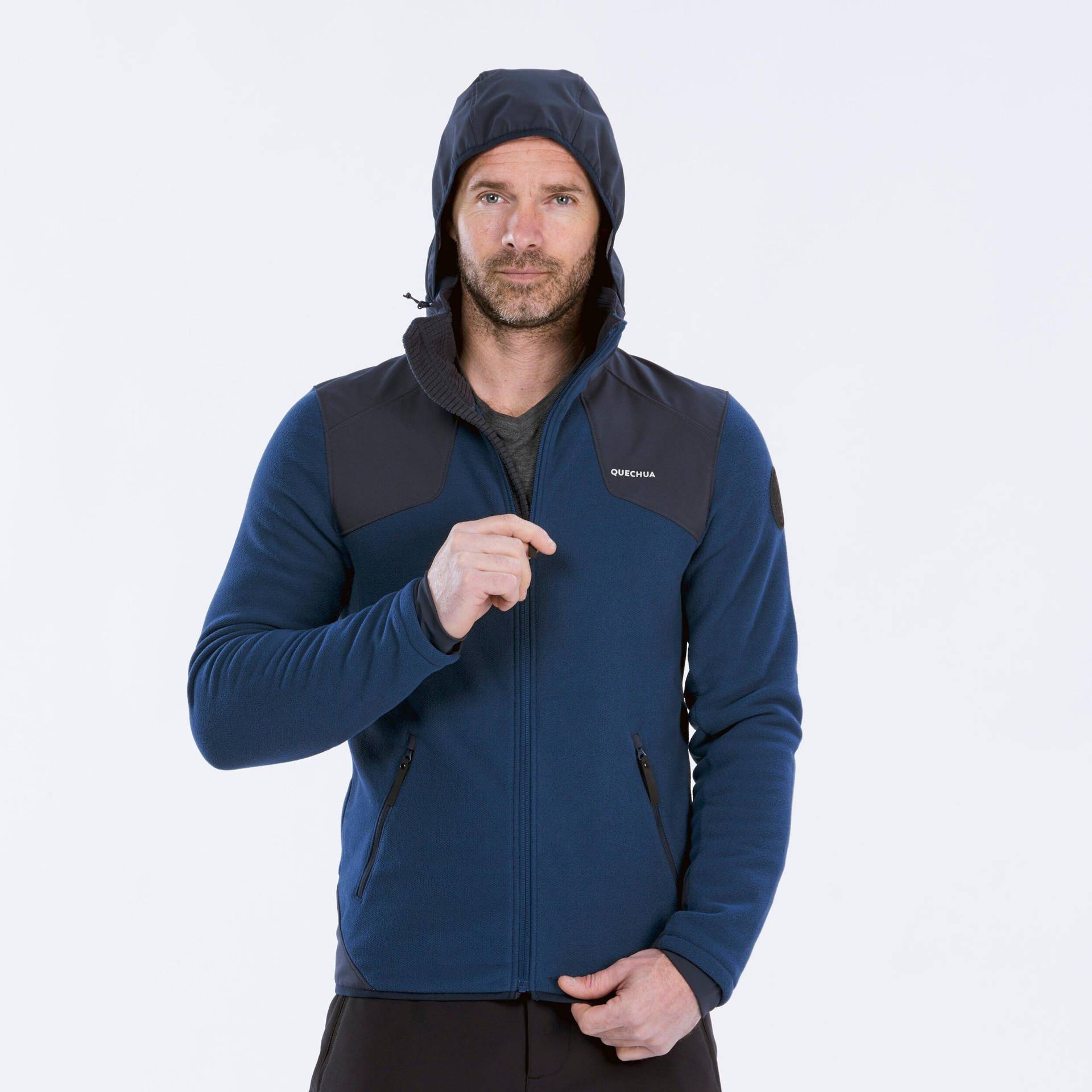 Fleece - Sh500 Herren Blau L von QUECHUA