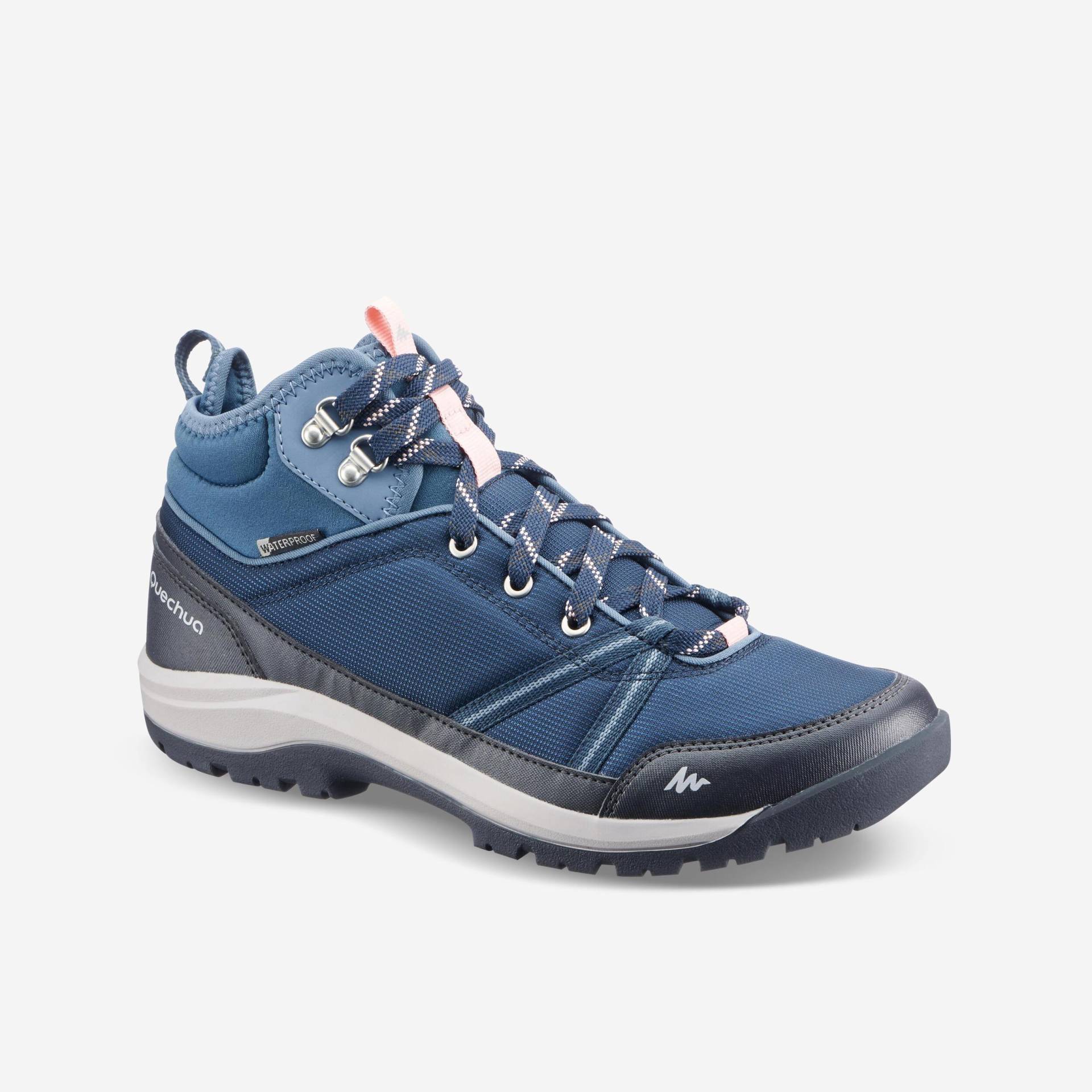 Schuhe - Nh500 Mid Wp Damen Blau Bedruckt 42 von QUECHUA