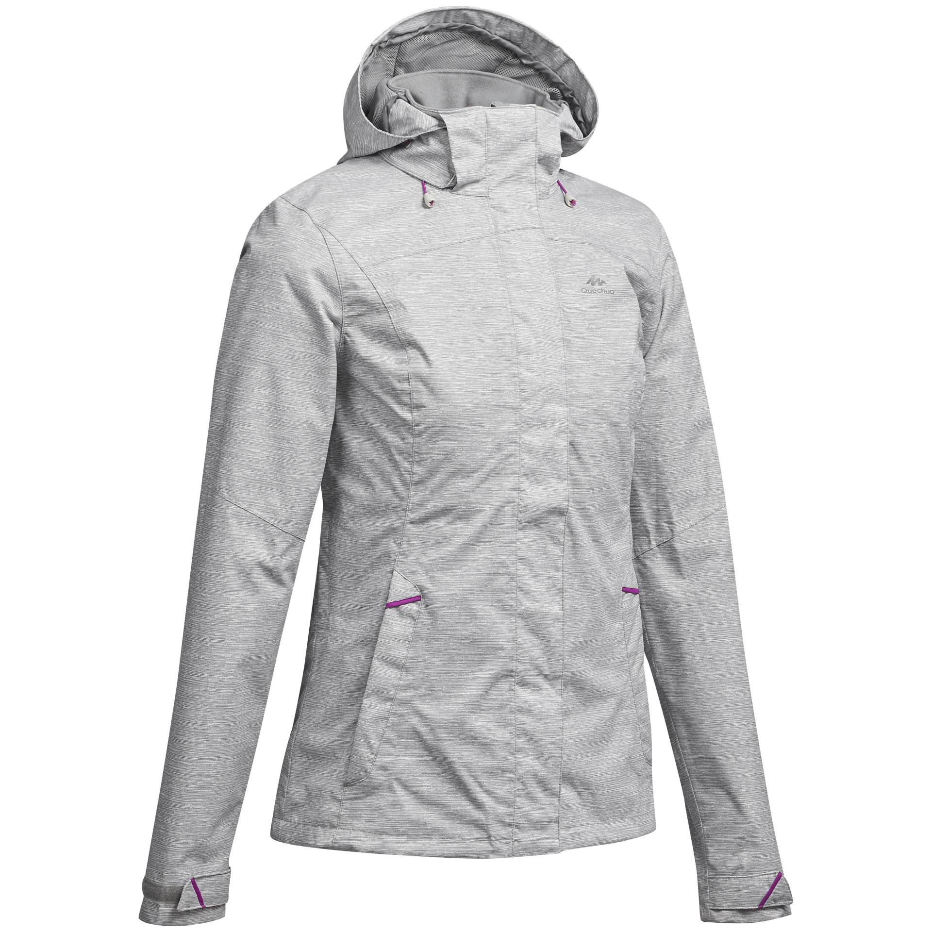 Jacke - Mh100 Wtp Damen Gewittergrau XL von QUECHUA