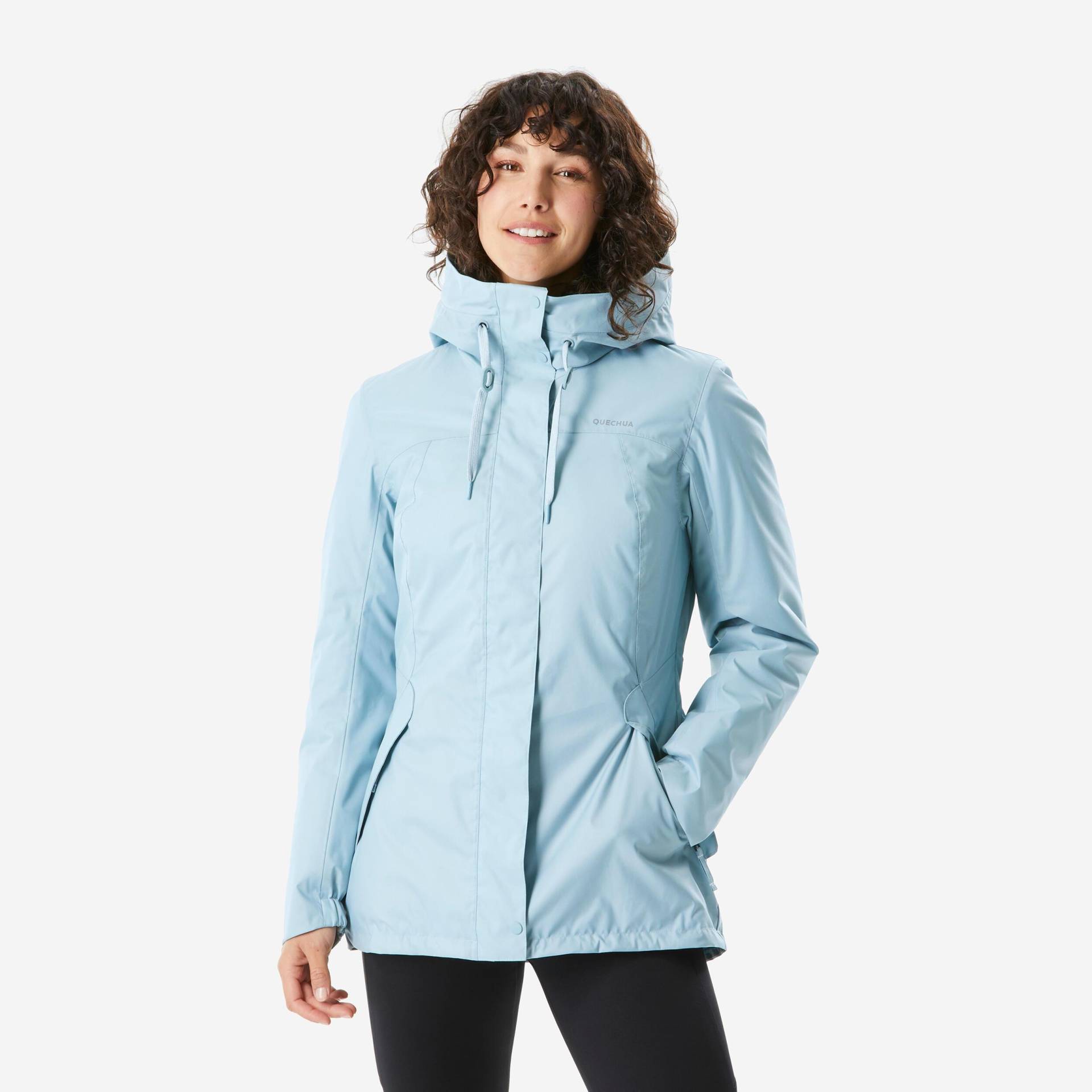 Winterjacke Bis -10°c Wasserdicht Winterwandern - Sh500 Damen Blau Bedruckt XS von QUECHUA