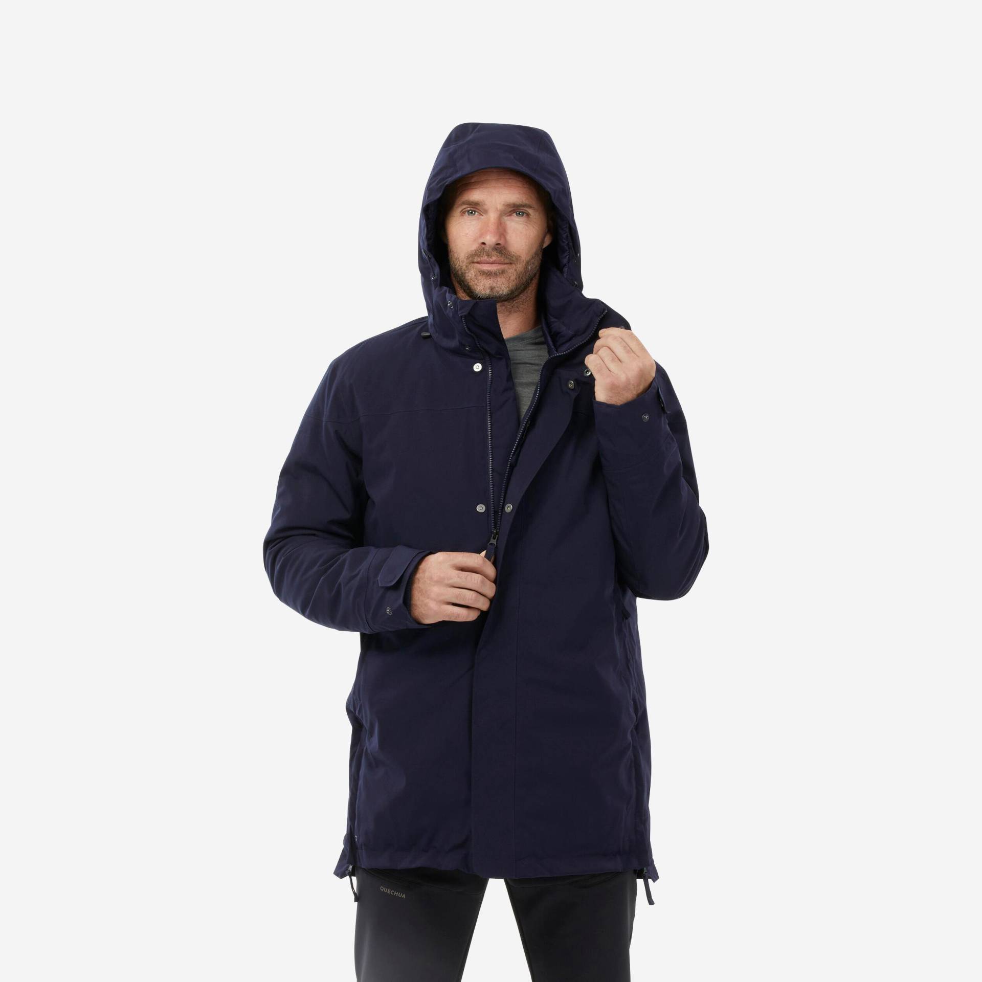 Parka - Sh500 Herren Blau Bedruckt M von QUECHUA