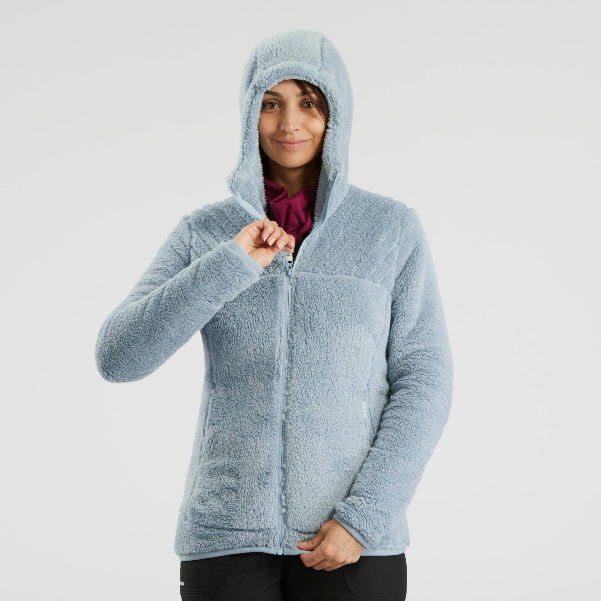 Fleece - Warm Sh500 Damen Blau Bedruckt XS von QUECHUA