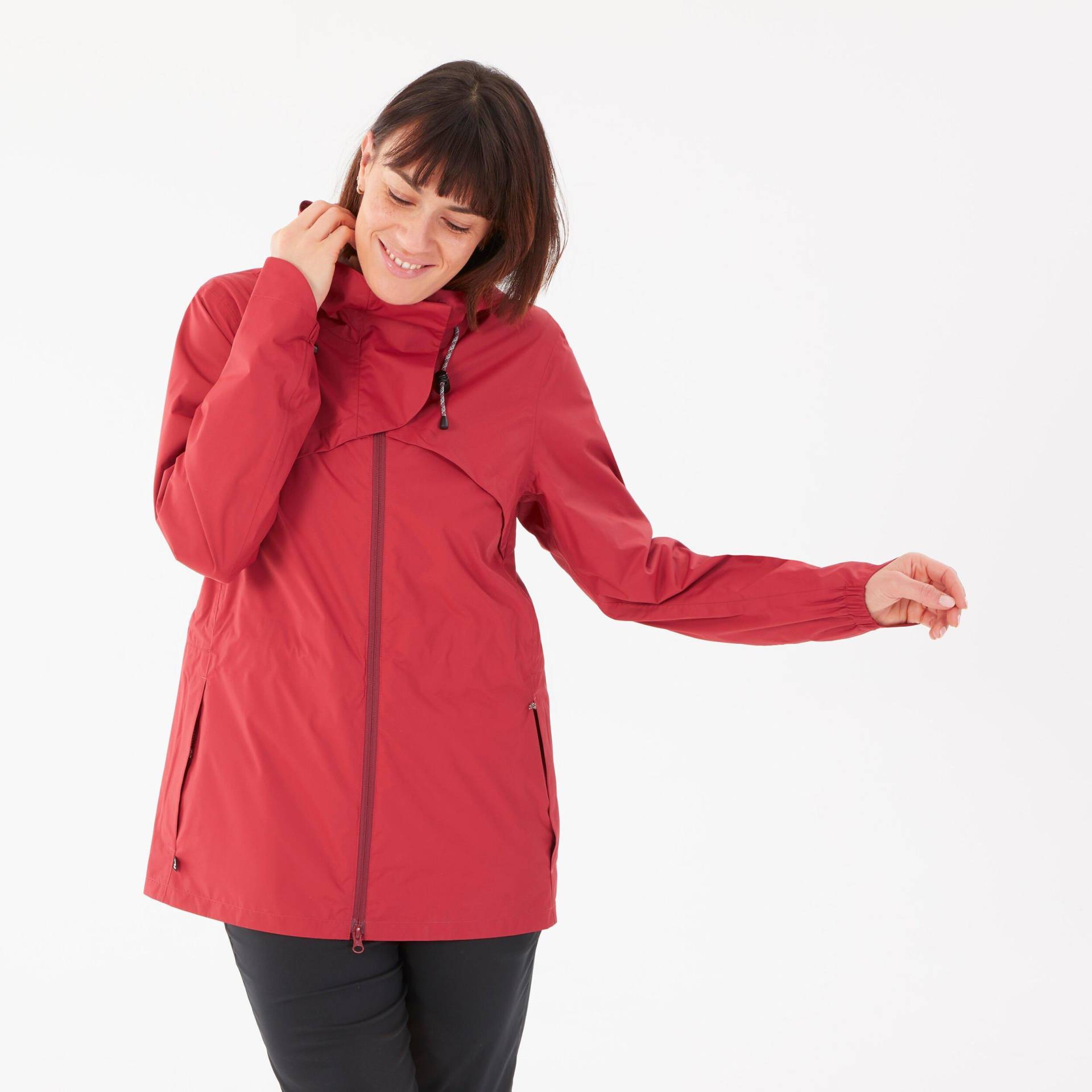 Jacke - Nh500 Wtp Damen Dunkelrot 52/2XL von QUECHUA