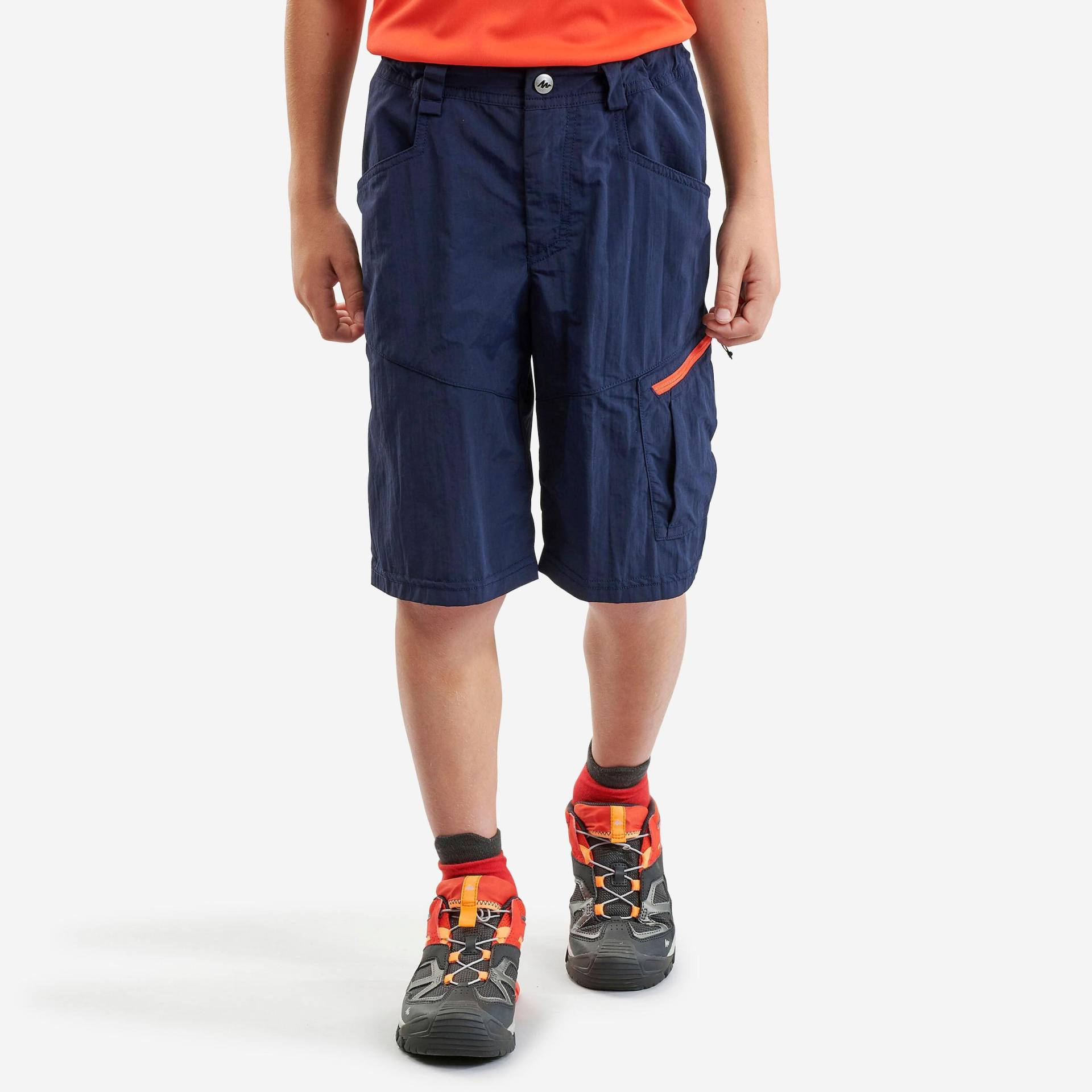 Wandershorts Mh500 Kinder Gr.122–170 Marineblau Unisex Rot 10-12A von QUECHUA