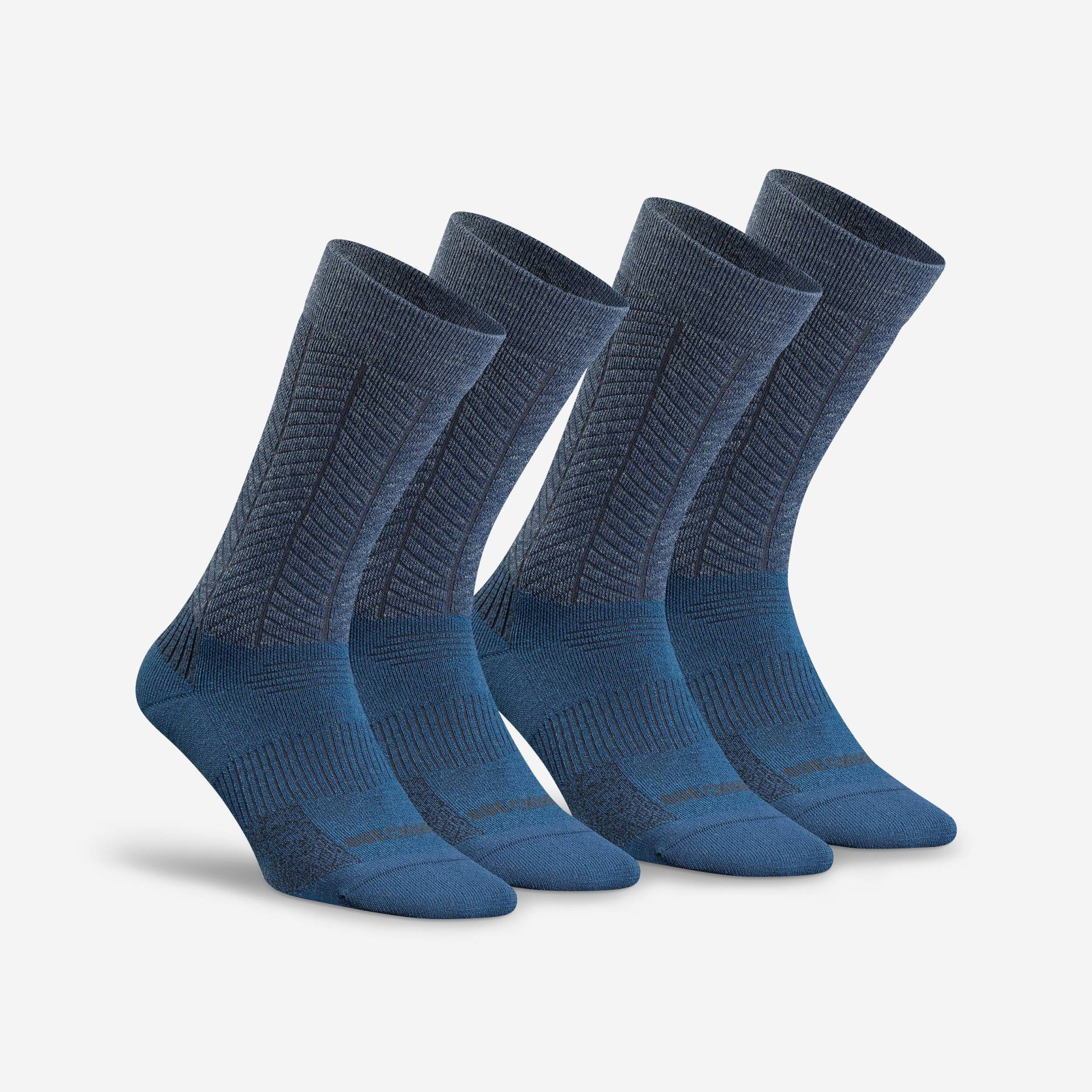 Socken - Sh500 Mid Herren Blau Bedruckt 43-46 von QUECHUA
