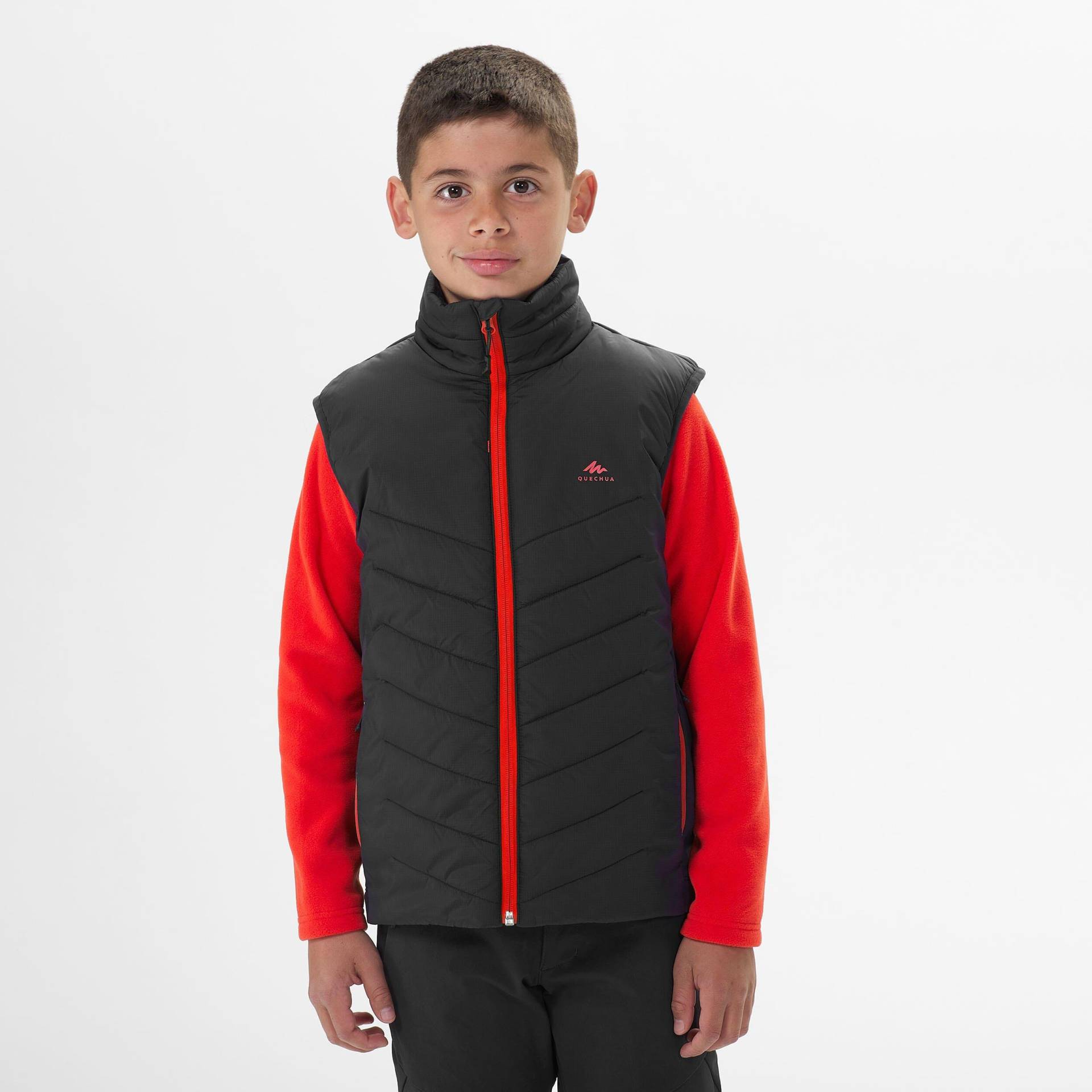 Wattierte Wanderweste Hybridweste Kinder Unisex Gewittergrau 149-159CM von QUECHUA