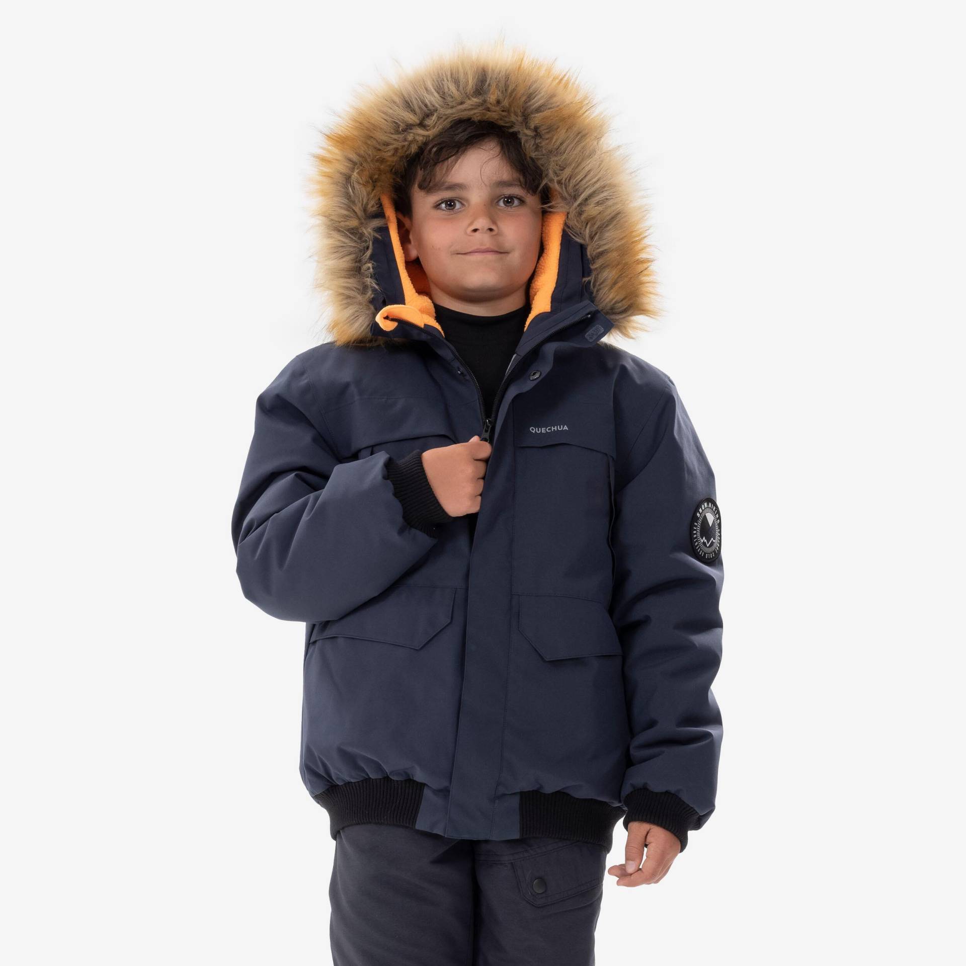 Winterjacke Kinder Warm Bis -6,5°c Wasserdicht Winterwandern - Sh100 Unisex Mittelblau 131-140CM von QUECHUA