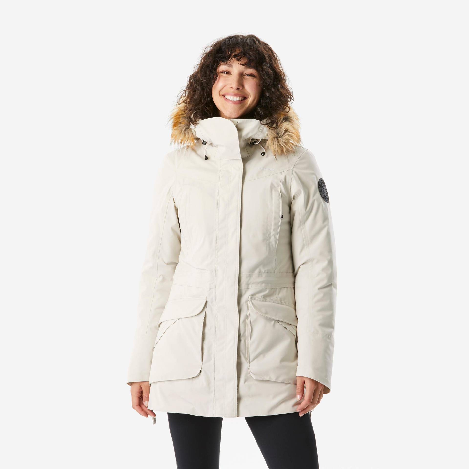 Winterjacke Parka Bis -20°c Wasserdicht Winterwandern - Sh900 Damen Beige Medium XL von QUECHUA