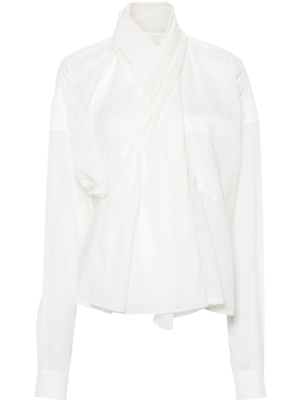 QUIRA Wrap B-Up cotton shirt - White von QUIRA