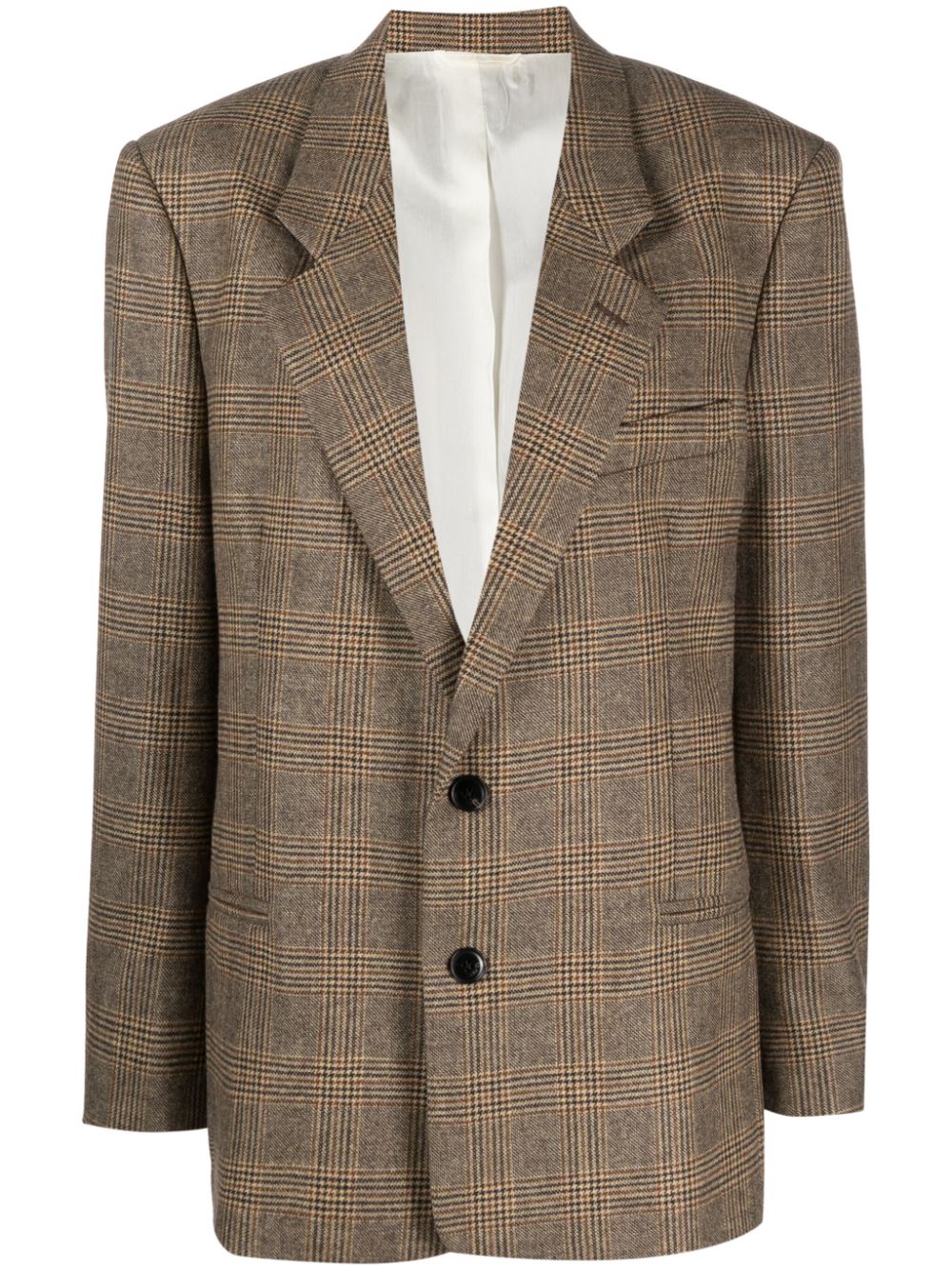 QUIRA check-pattern notched-lapels blazer - Brown von QUIRA