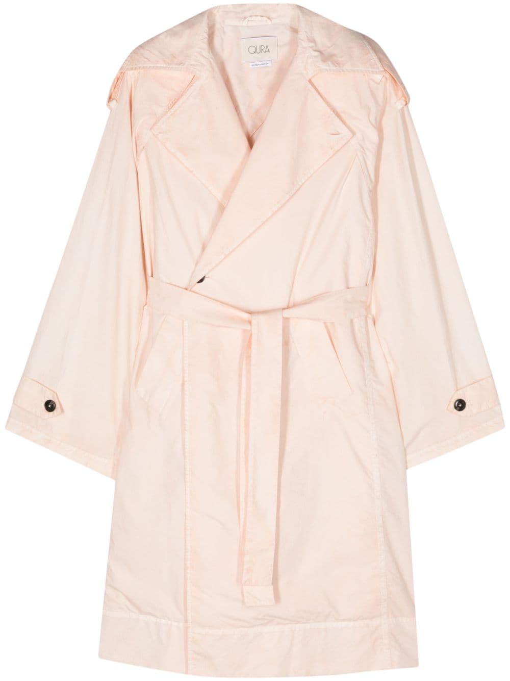 QUIRA cut-out belted trench coat - Pink von QUIRA