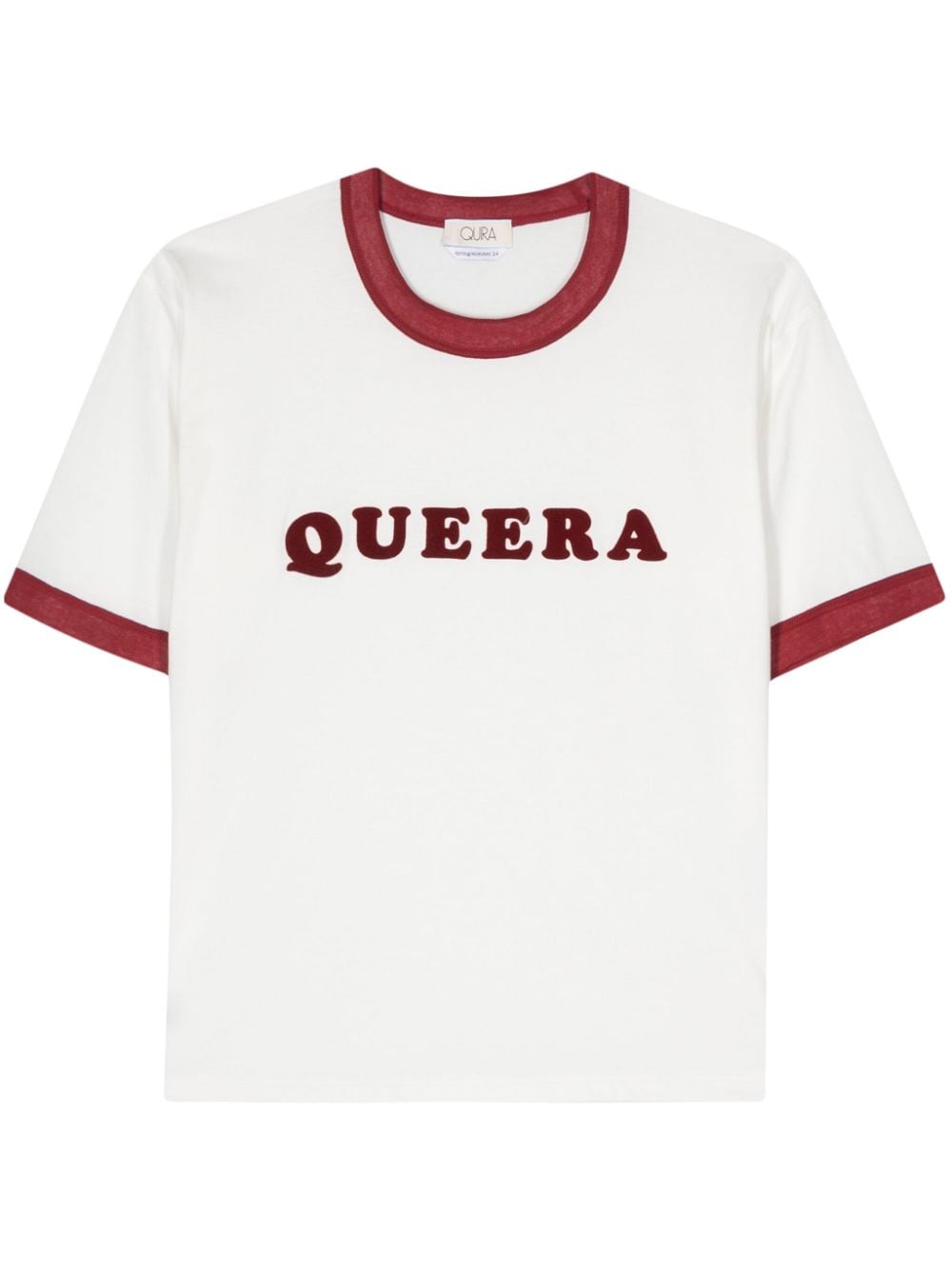 QUIRA flocked-logo cotton T-shirt - White von QUIRA
