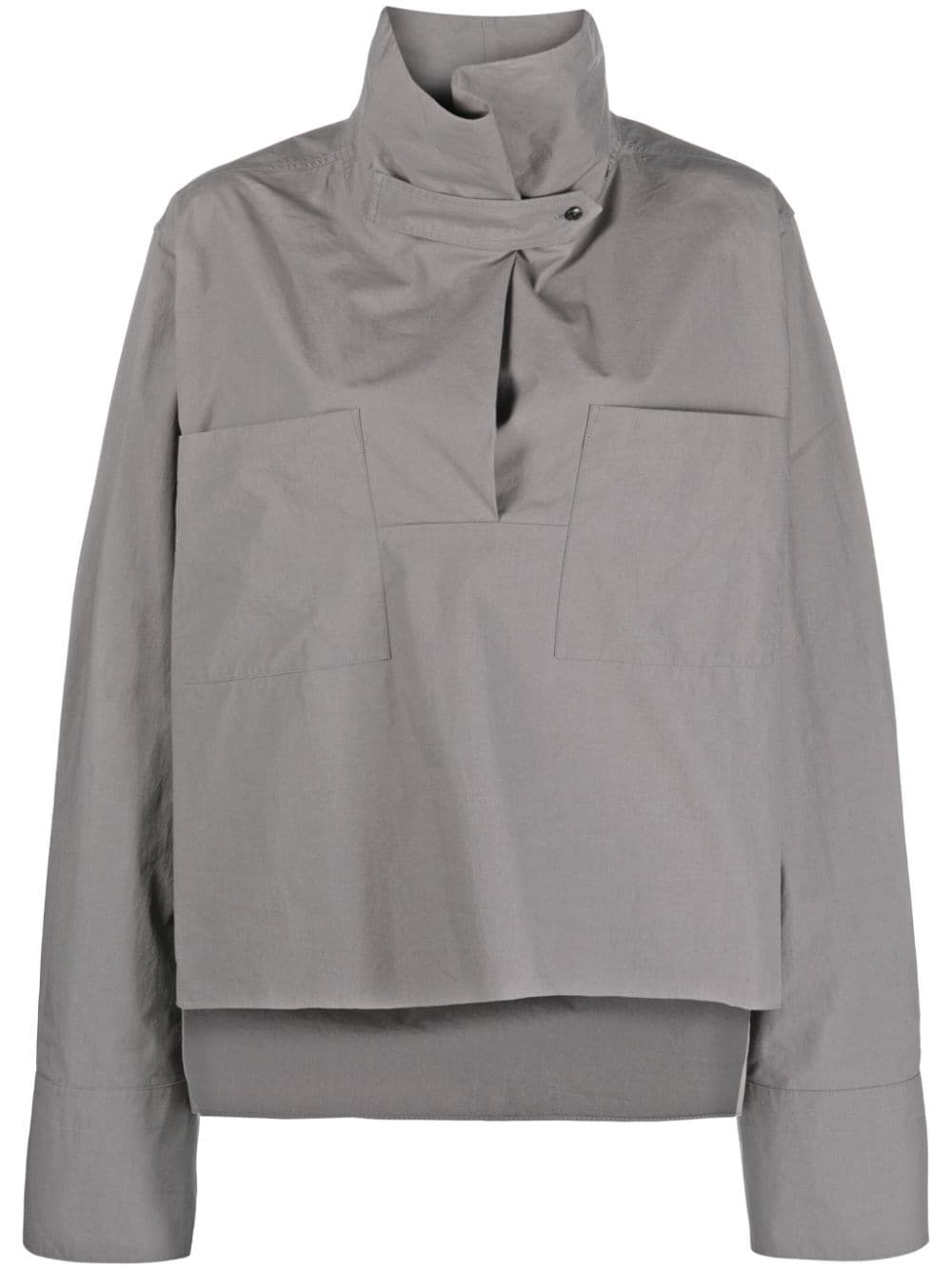 QUIRA high-neck cotton blouse - Grey von QUIRA